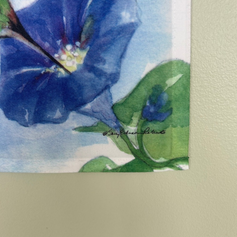 Sally Eckman Roberts Garden Flag Small 12x18 Blue Hummingbird Floral Decor - Picture 2 of 6